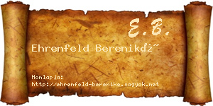 Ehrenfeld Bereniké névjegykártya
